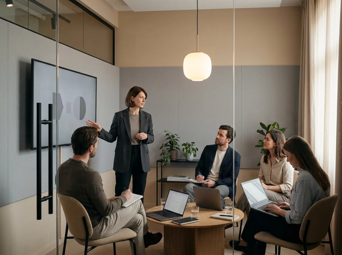Şirket içi eğitim videosunu kendi dilinde dinleyen ekip